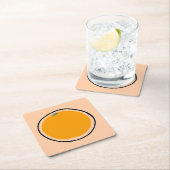 Orange Rechteckiger Pappuntersetzer (Vor Ort)