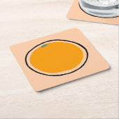 Orange Rechteckiger Pappuntersetzer (angewinkelt)