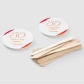 Orange red 50 birthday anniversary add name date p fächer (Non-assembled)