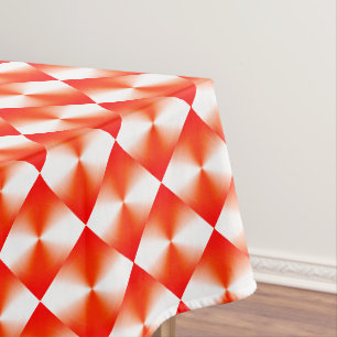 Orange Red and White Diamond Kariertes Muster Tischdecke