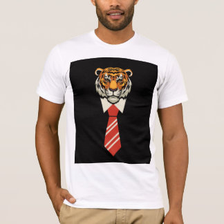 Orange Red Beige Colorful Tiger Men T - Shirt