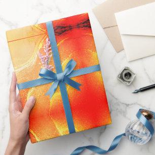 Orange Red Beige Yellow Yellow Abstrakt Geschenkpapier