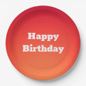 Orange Red Birthday Teller (Vorderseite)