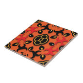 Orange Red Black Ethnic Arabesque Boho Chic Fliese (Seite)