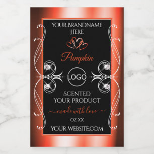 Orange Red Black Product Labels Ornaments Add Logo Lebensmitteletikett