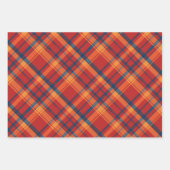 Orange, Red & Blue Kariert Geschenkpapier Set (Vorderseite)