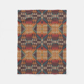 Orange Red Brown Aquamarin Blue Tribal Mosaik Art Fleecedecke (Vorderseite)