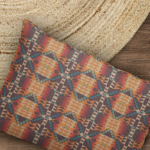 Orange Red Brown Aquamarin Blue Tribal Mosaik Art