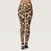 Orange Red Brown Black Leopard Animal Print Leggings (Rückseite)