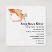 *~* Orange Red Burgund Phoenix Feuerring Quadratische Visitenkarte (Rückseite)