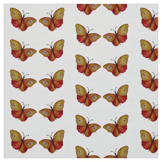 Orange Red Butterfells Watercolor Art Fabric Stoff (Muster)