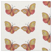 Orange Red Butterfells Watercolor Art Fabric Stoff (Nahaufnahme)