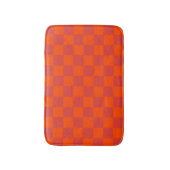 Orange Red Checkered Gingham Pattern Badematte (Vorderseite Vertikal)