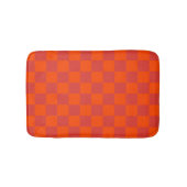 Orange Red Checkered Gingham Pattern Badematte (Vorderseite)