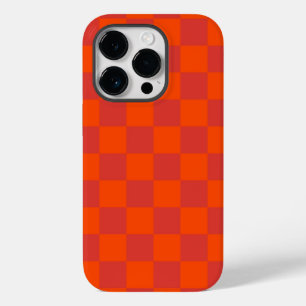 Orange Red Checkered Gingham Pattern Case-Mate iPhone 14 Pro Hülle