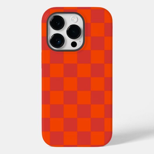 Orange Red Checkered Gingham Pattern Case-Mate iPhone Hülle (Rückseite)