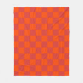 Orange Red Checkered Gingham Pattern Fleecedecke (Vorderseite)