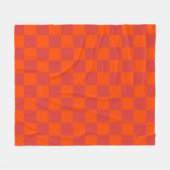 Orange Red Checkered Gingham Pattern Fleecedecke (Vorderseite (Horizontal))