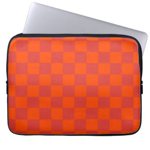 Orange Red Checkered Gingham Pattern Laptopschutzhülle