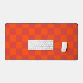 Orange Red Checkered Gingham Pattern Schreibtischunterlage (Tastatur & Maus)