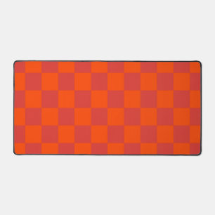 Orange Red Checkered Gingham Pattern Schreibtischunterlage