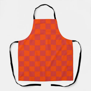 Orange Red Checkered Gingham Pattern Schürze