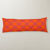 Orange Red Checkered Gingham Pattern Seitenschläferkissen (Rückseite)