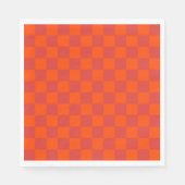 Orange Red Checkered Gingham Pattern Serviette (Vorderseite)