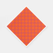 Orange Red Checkered Gingham Pattern Serviette (Ecke)