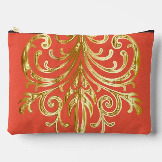 Orange Red, Christmas Gifts Authority® Large Zubehörtasche (Vorderseite)