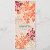 Orange Red & Cream Blume Retro Wedding Programm (Rückseite)