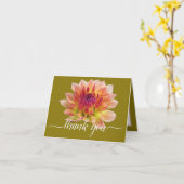 Orange Red Dahlia Blume Grüner Hintergrund Vielen Karte (Gelbe Blume)