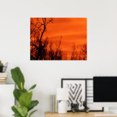 Orange Red Early Sunrise in Kansas Poster (Heimbüro)