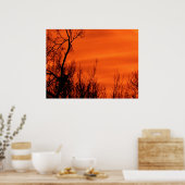 Orange Red Early Sunrise in Kansas Poster (Küche)