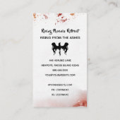 *~* Orange Red Feathers Black Phoenix Flame Visitenkarte (Rückseite)