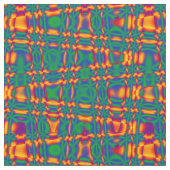 Orange Red Flame Green Blue Zigzag Muster Fabric Stoff (Nahaufnahme)