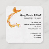 *~* Orange Red Flame Phoenix Feuerring Weiß Quadratische Visitenkarte (Rückseite)