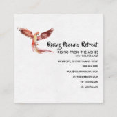 *~* Orange Red Flame Phoenix Ring of Fire Black Quadratische Visitenkarte (Rückseite)