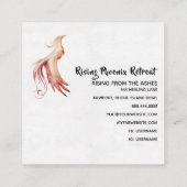 *~* Orange Red Flame Phoenix Rings of Fire White Quadratische Visitenkarte (Rückseite)