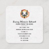 *~* Orange Red Flames Black Phoenix Feuerring Quadratische Visitenkarte (Rückseite)