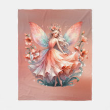 Orange Red Floral Fairy Princess Girls