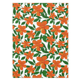 Orange Red Floral Green Botanicals Muster Tischdecke