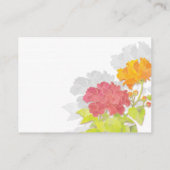 Orange Red Floral Hochzeitsempfang Begleitkarte (Rückseite)