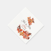 Orange Red Floral Serviette (Ecke)