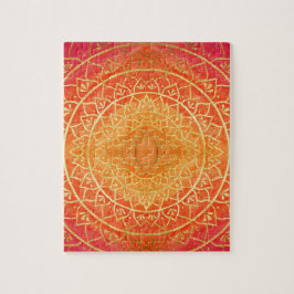 Orange Red Gold Mandala Puzzle