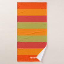Orange Red Green Strip Personalisiert Yoga Mat