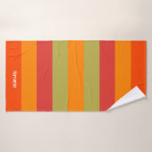 Orange Red Green Strip Personalisiert Yoga Mat Badehandtuch (Badehandtuch)