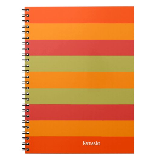 Orange Red Green Strip Personalisiert Yoga Mat Notizblock (Vorderseite)