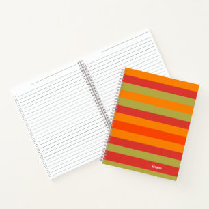 Orange Red Green Strip Personalisiert Yoga Mat Notizblock
