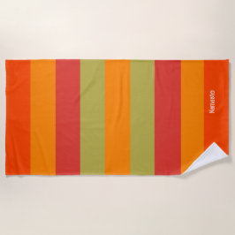 Orange Red Green Strip Personalisiert Yoga Mat Strandtuch
